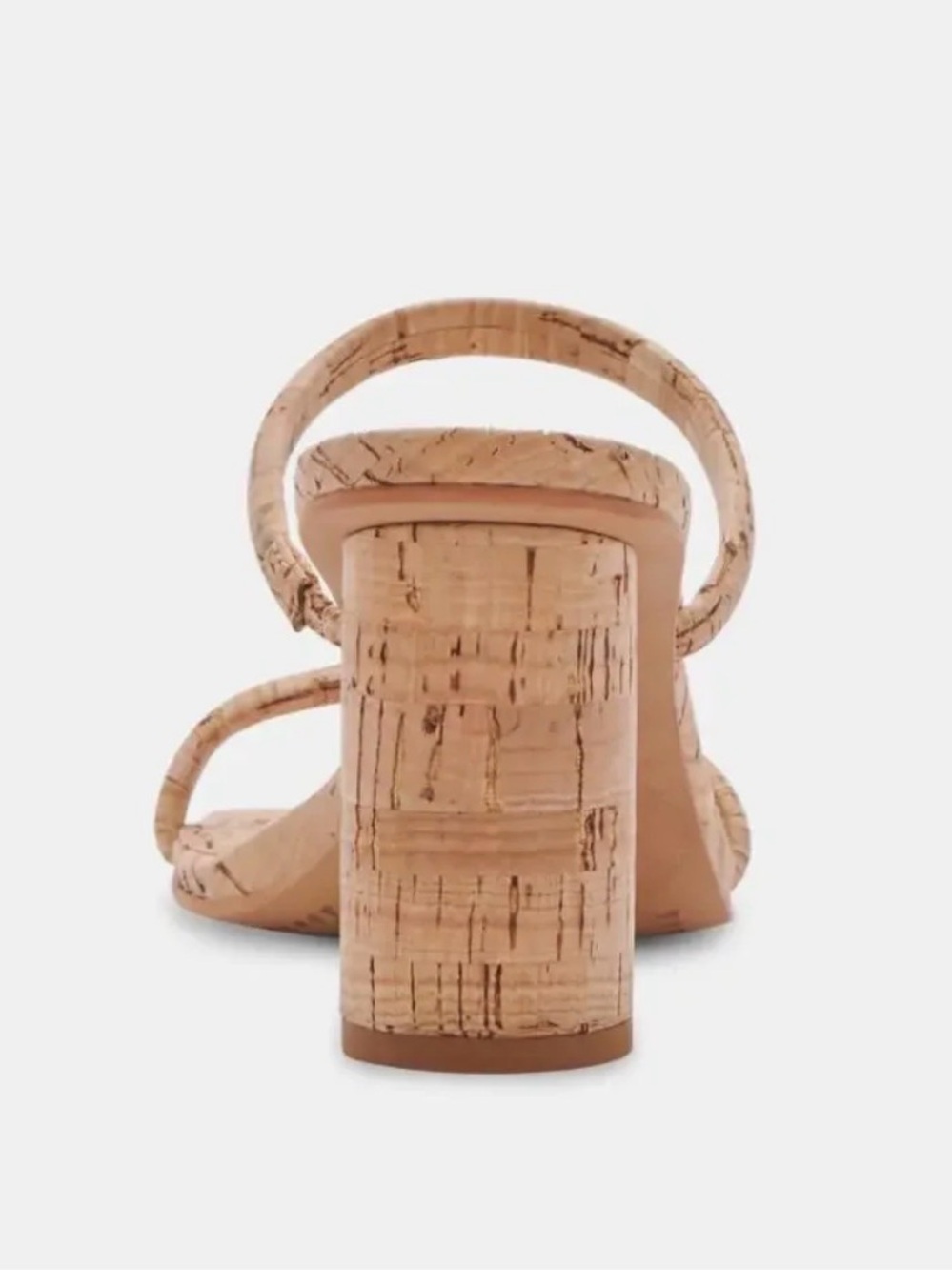 Dolce Vita Cork Two-Strap Block Heel Sandal - Natural Cork - Picture 2 of 4